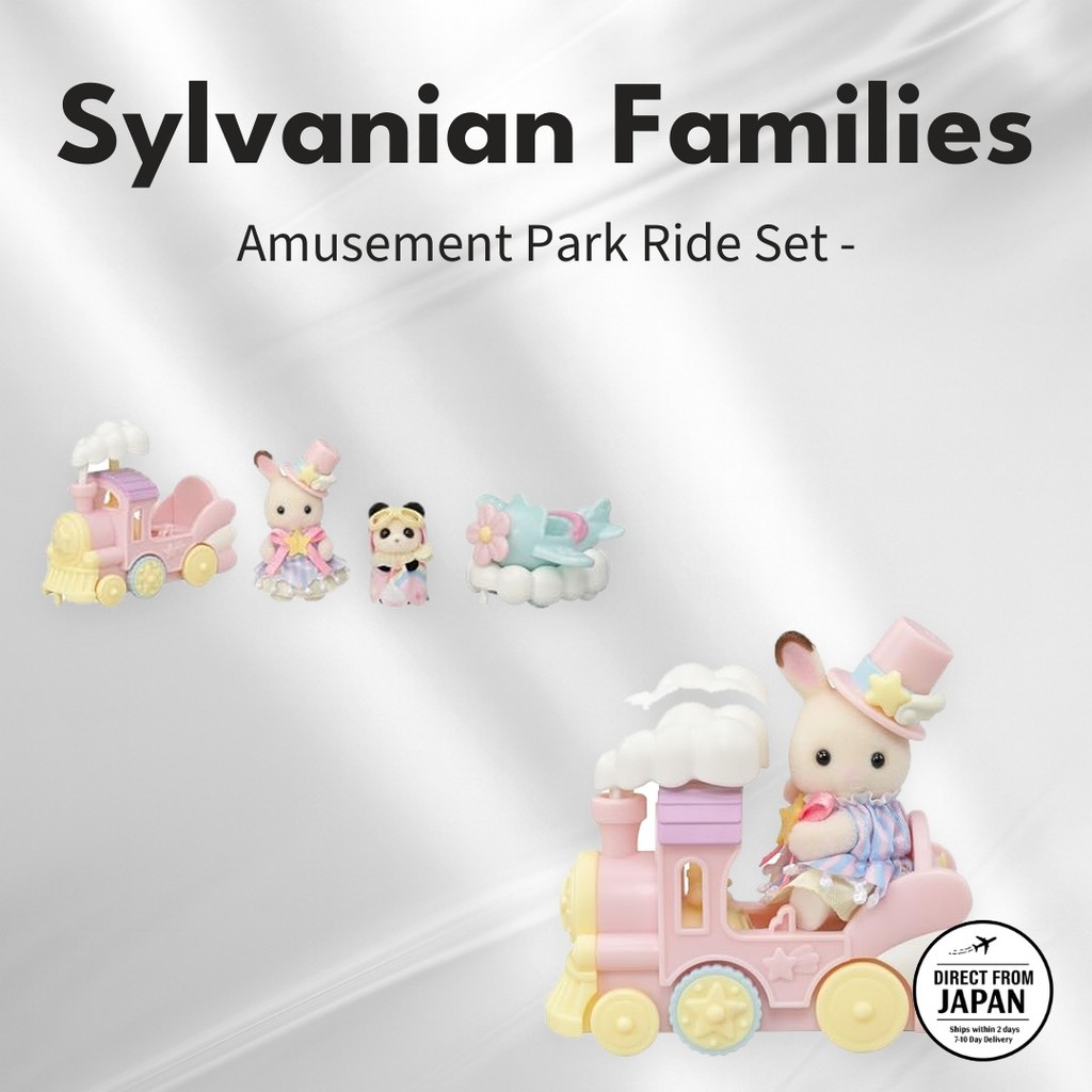 Sylvanian Families Amusement Park Ride Set - Train & Airplane - CO-79 ST Mark Certified Ages 3 and u