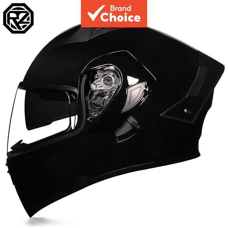 Orz-992 Dot Certified Flip up Capacete De Motocicleta Preto Brilhante Para Todas As Estações