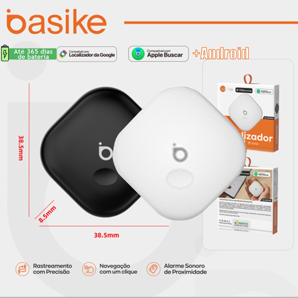BASIKE Smart Tag Tracker for iPhone/Android Official Certified Global Distance GPS Locator App iOS Lost ObjectsPet
