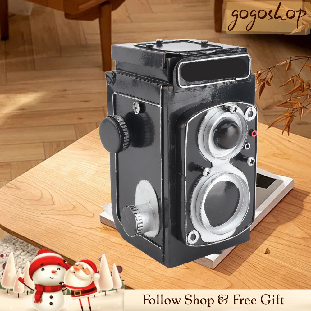 Gogoshopp-br Estátua de câmera vintage, ornamentos retrô de mesa de ferro, charme, decoração de casa, entusiastas de