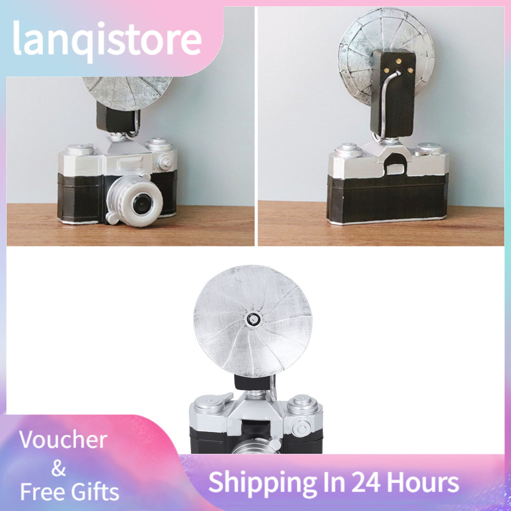 Lanqistore Zjchao retro vintage câmera escultura de ferro ornamento para sala estar estante desktop estilo europeu peça