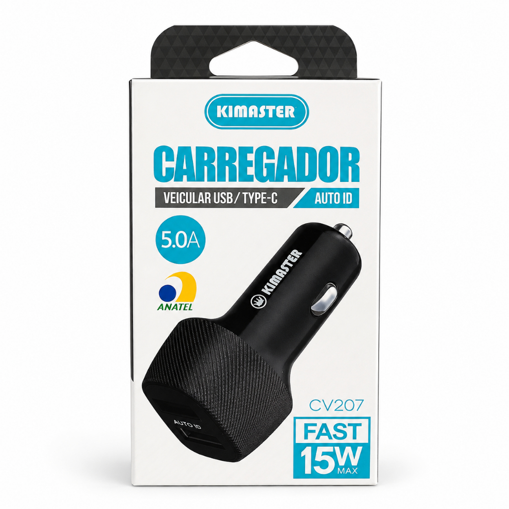 Carregador Veicular Turbo Cabo Light Tipo-c Anatel Kimaster