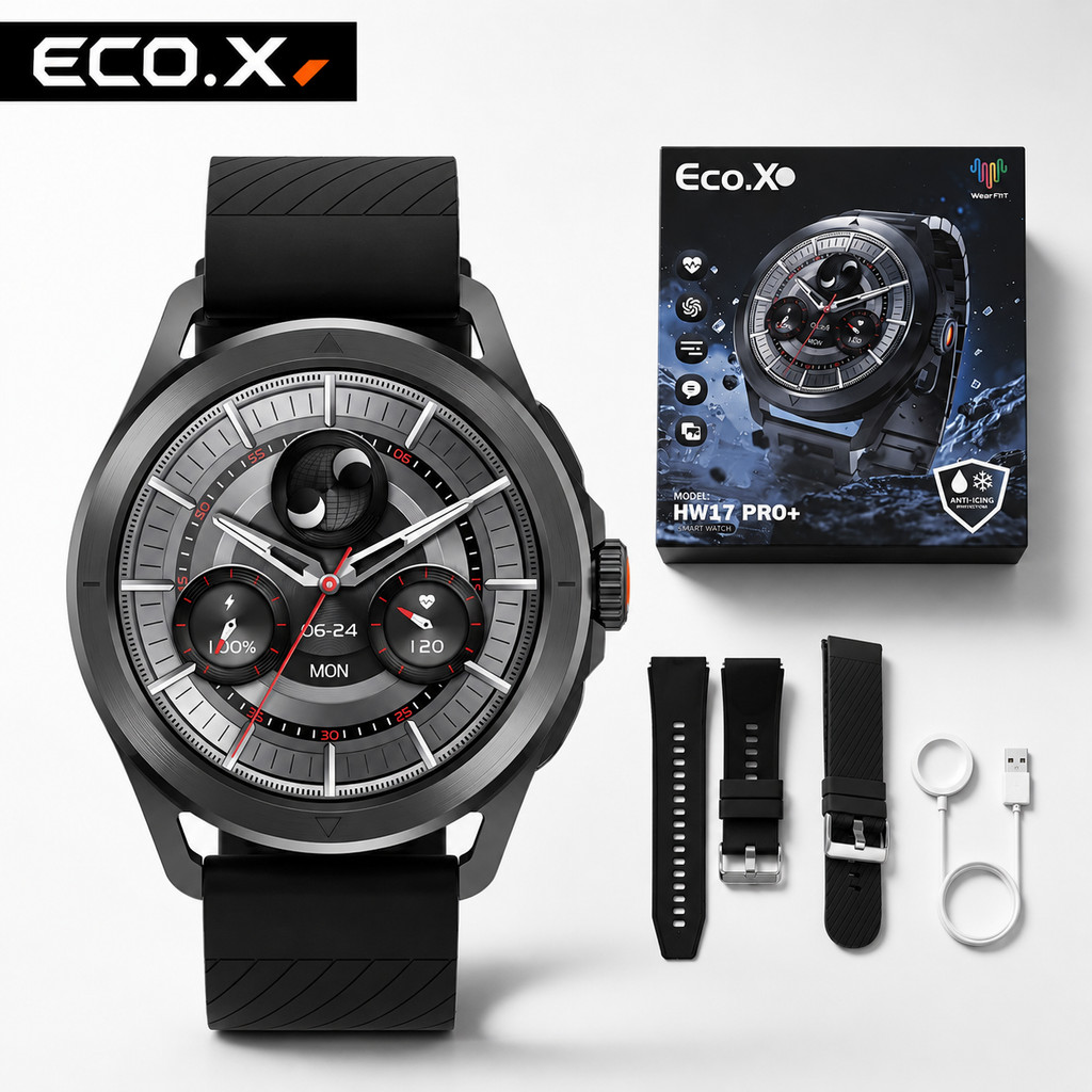 HW17 PRO+ Smartwatch Android iPhone Com Tela HD E Monitor De Saúde Completo
