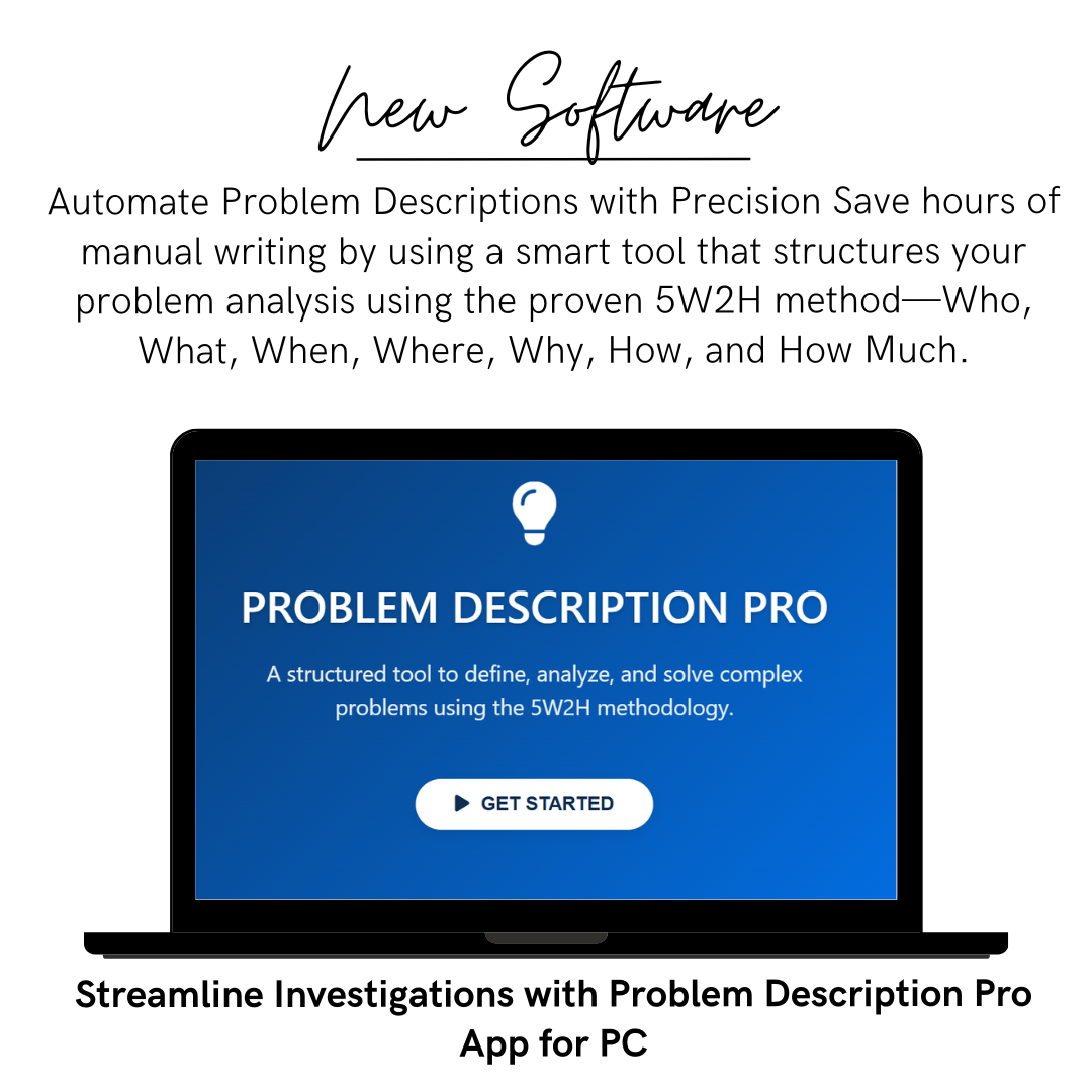 5W2H Problem Description Pro - Pharma & Food Compliance Tool