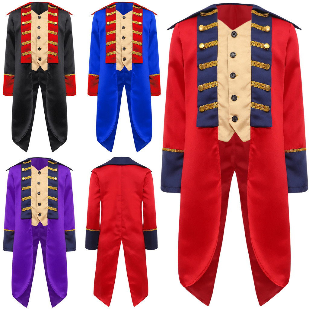 inhzoy Kids Cosplay Costume Revolutionary War Kids Colonial Costume British Red Coat Tailcoat Costume