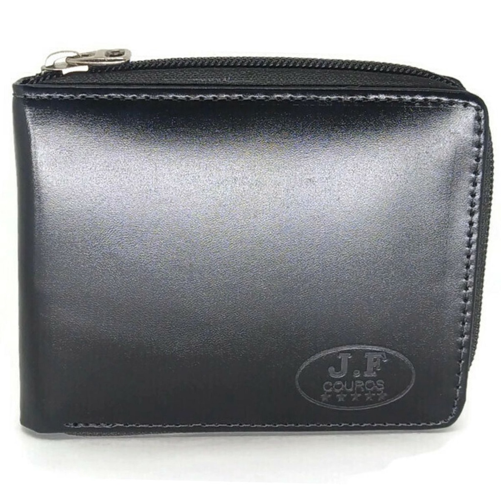 carteira masculina grande couro legitimo de Zipper enviado na caixinha J F COURO