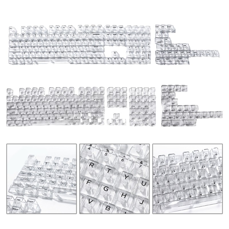 Li * 132Key 10mm Perfil Transparente Keycaps Impressão Lateral Para Iluminação Colorida Jogos E Ambiente Escritóri