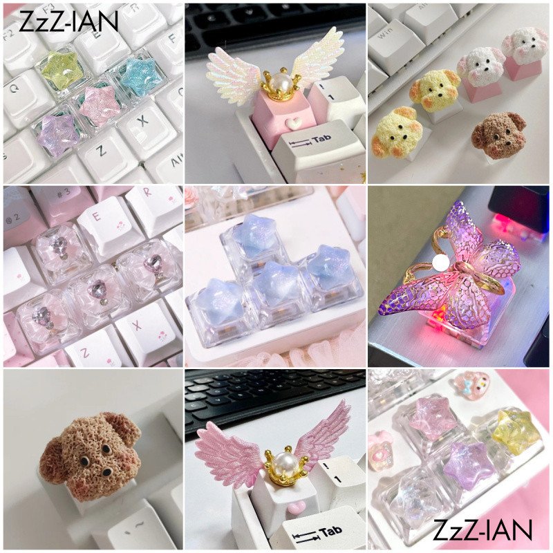 Star Keycap Bonito Transparente WSAD Para Teclado Mecânico Jogo Acessórios De Escritório ESC Key Caps Presentes