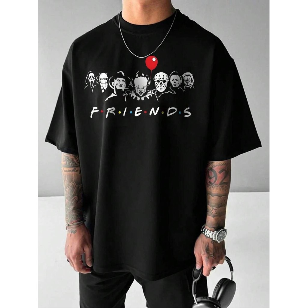 Camiseta Unissex Oversized Plus Size Feminina Masculina Warner Bros  de Manga Curta  Estampa Cartoon em Colaboração  a W