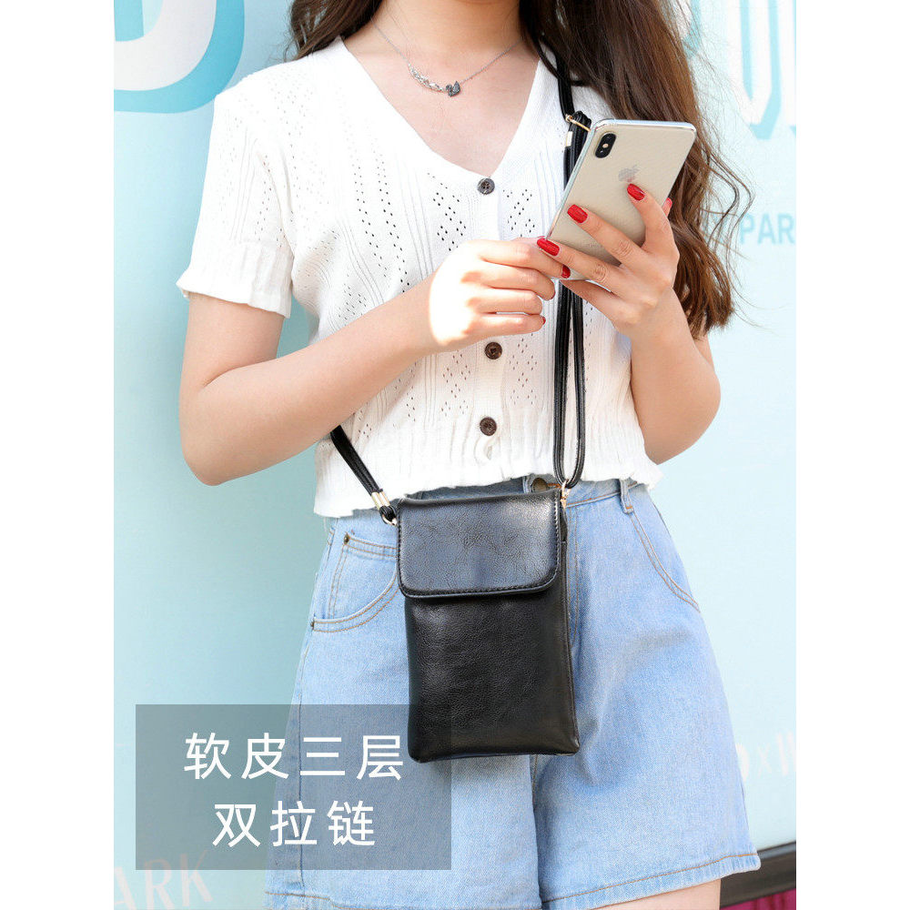 Simples Vertical saco do telefone móvel feminino mensageiro chave moeda bolsa Mini pequeno saco All-Match segurar Apple