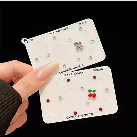 Bonito 3D Strass Cereja Design Protetor De Lente De Câmera Para iPhone 18 pro Max 17promax 17 Macia