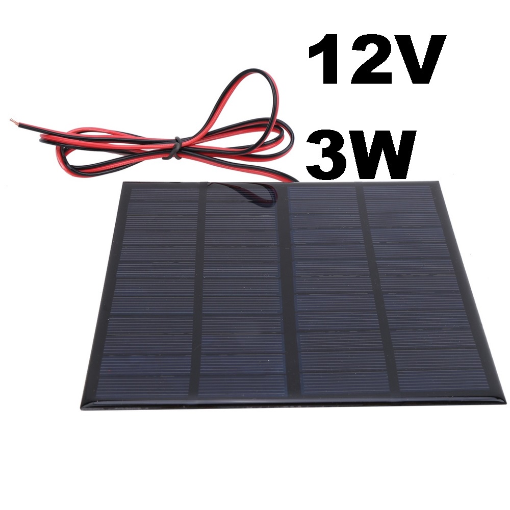 Mini Painel Placa Solar 12v 3w 250ma com fio soldado