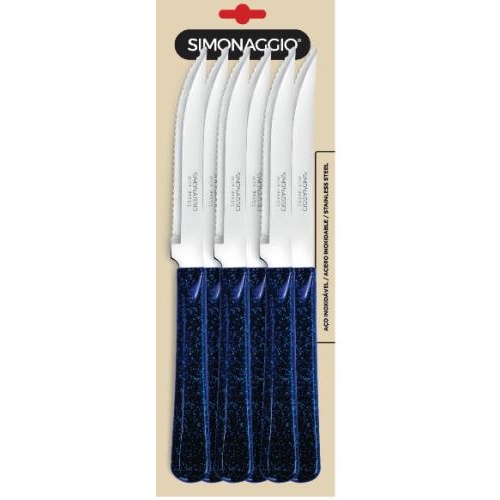 SINTONIA GLITTER AZUL- FACA CARNE C/ 06 PC