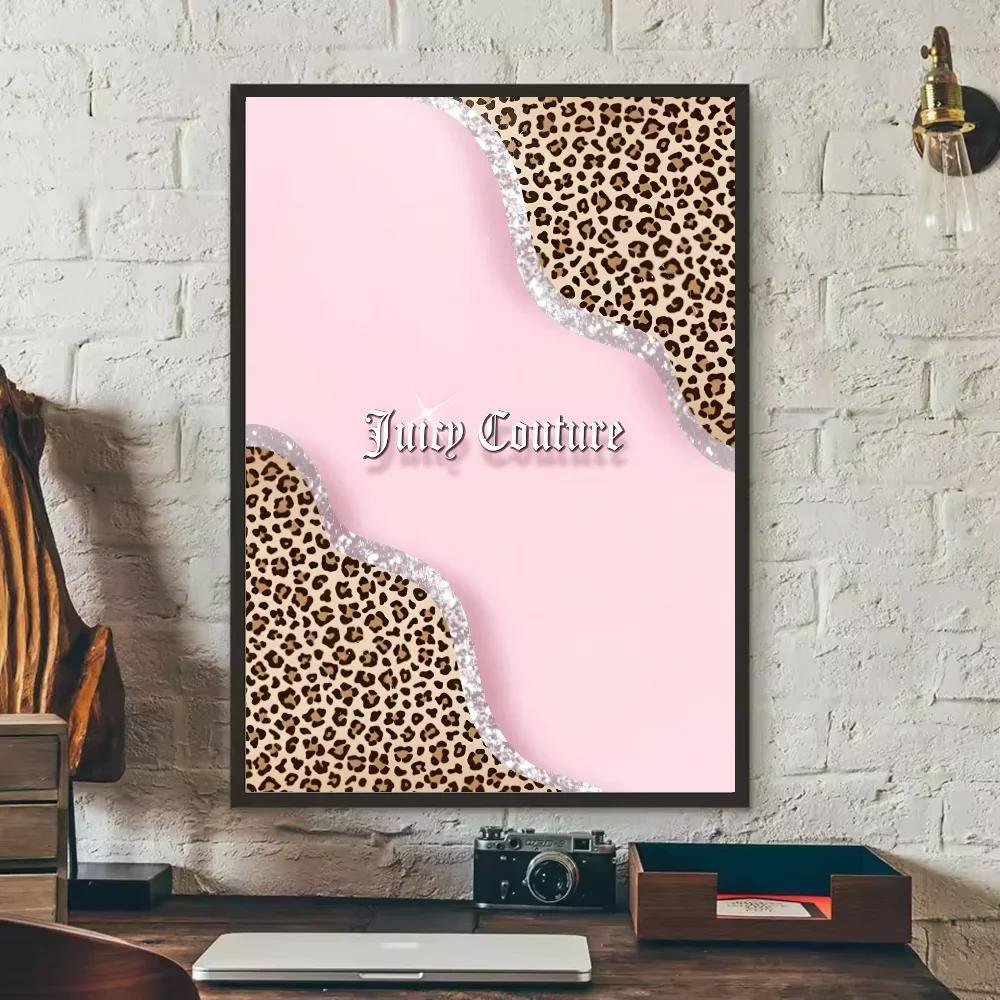 Quadro decorativo Juicy Couture glitter e oncinha (1 peça)