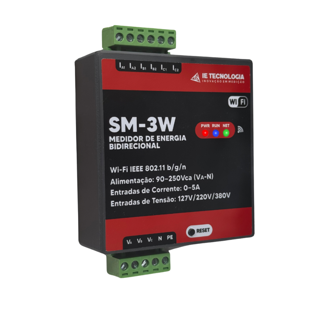 Medidor De Energia Wifi  Trifásico bidirecional industrial 0-5A Sm-3w 110v/220v/380v