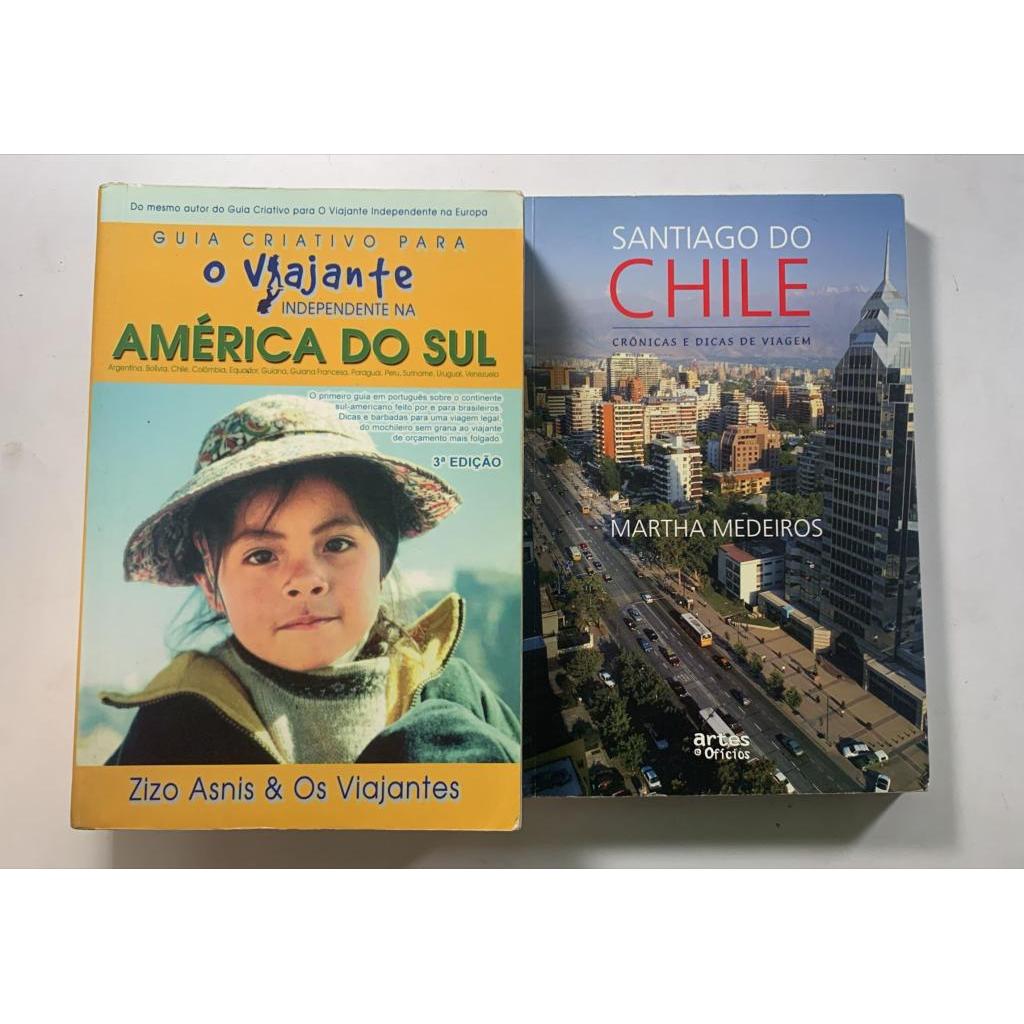 Kit 2 Livros Santiago do Chile Guia Criativo para O Viajante Independente na América do Sul
