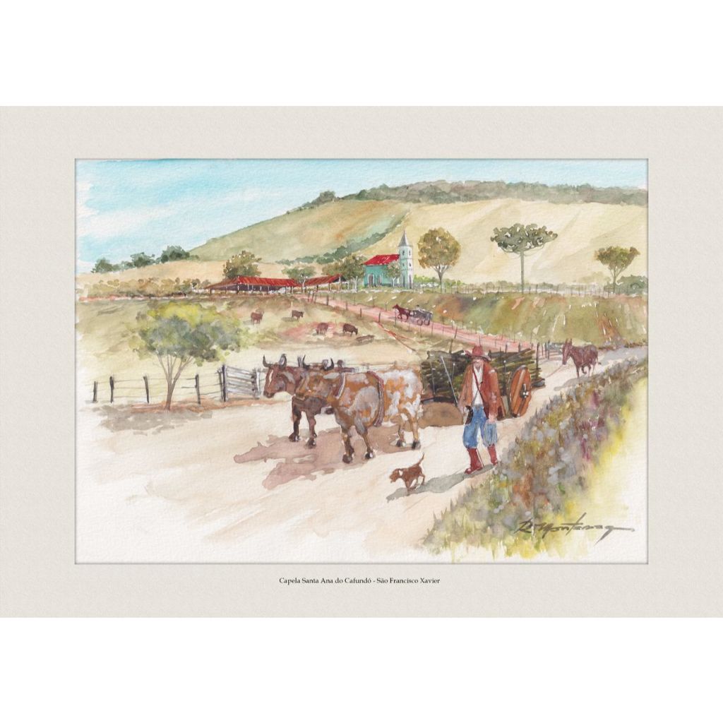 Capela Santa Ana do Cafundó - São Francisco Xavier | Quadro Decorativo | A4