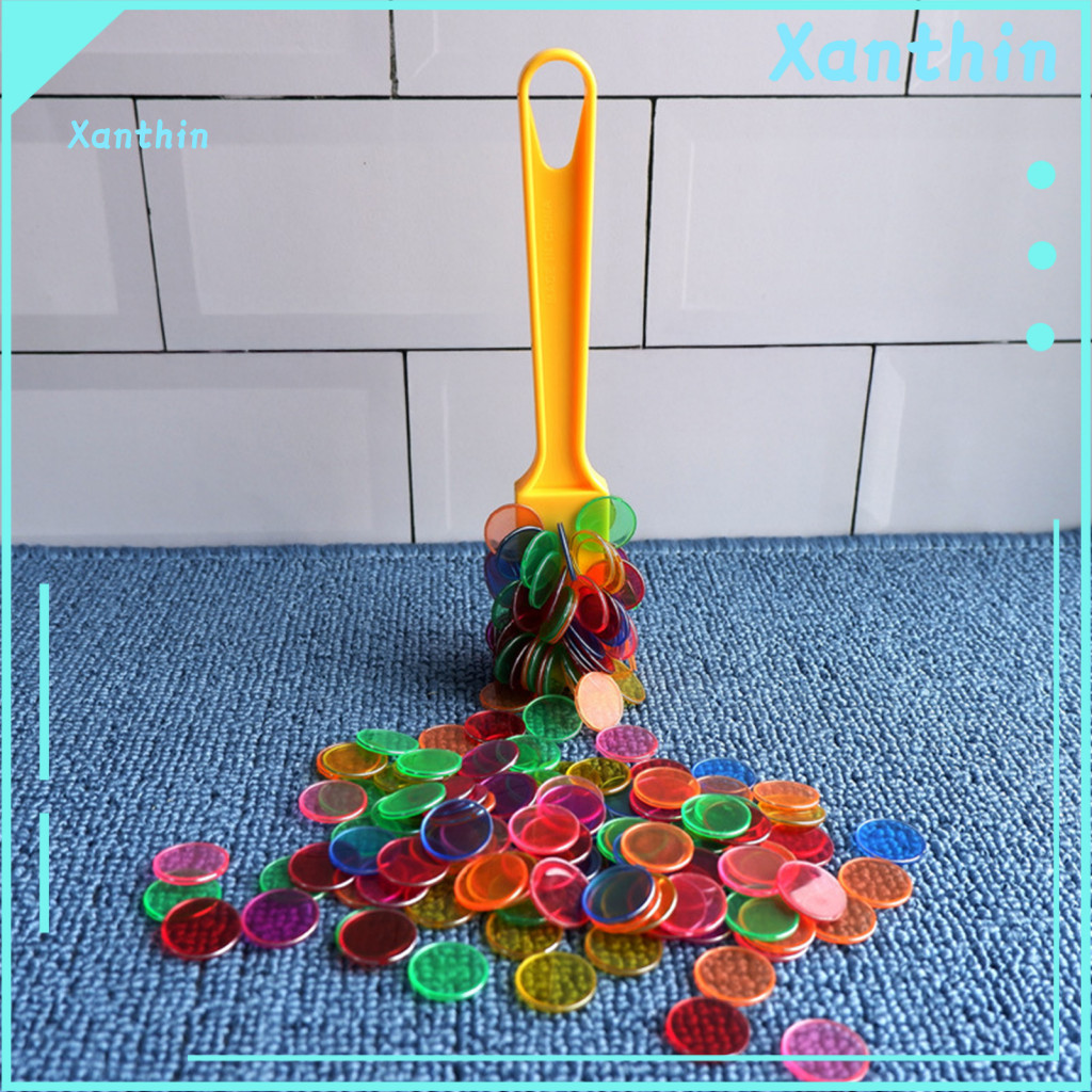 Easy Clean Bingo Chips Translucent Magnetic Wands Kit with 200 Multi-color Metal Ringed Transparent Discs Tokens – Edu