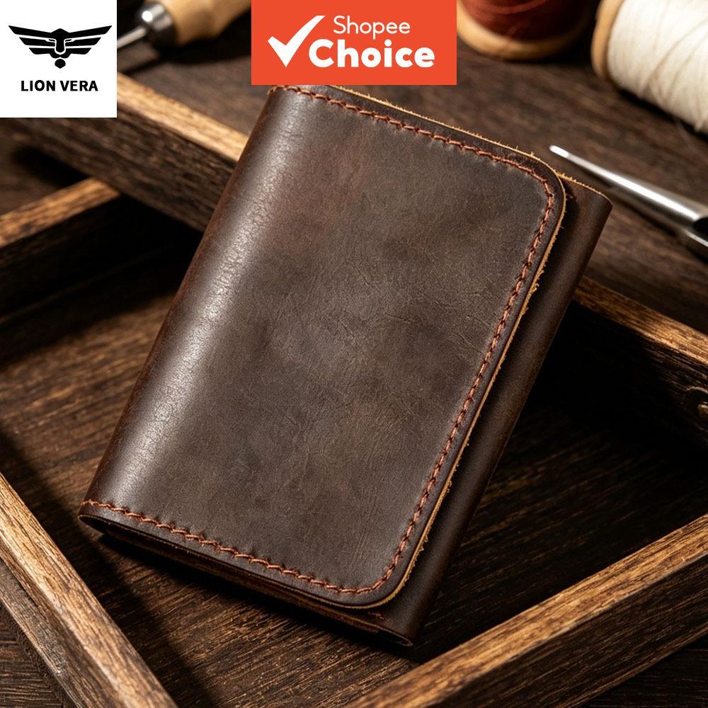 Porta-Cartões Masculino Couro Genuíno Antirroubo Anti Desmagnetização Snap Armazenamento De Crédito Preto Marrom