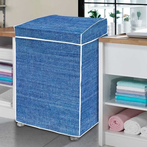 Capa Flanelada Jeans Media Protecao Poeira Agua Acabamento Macio Lavadora