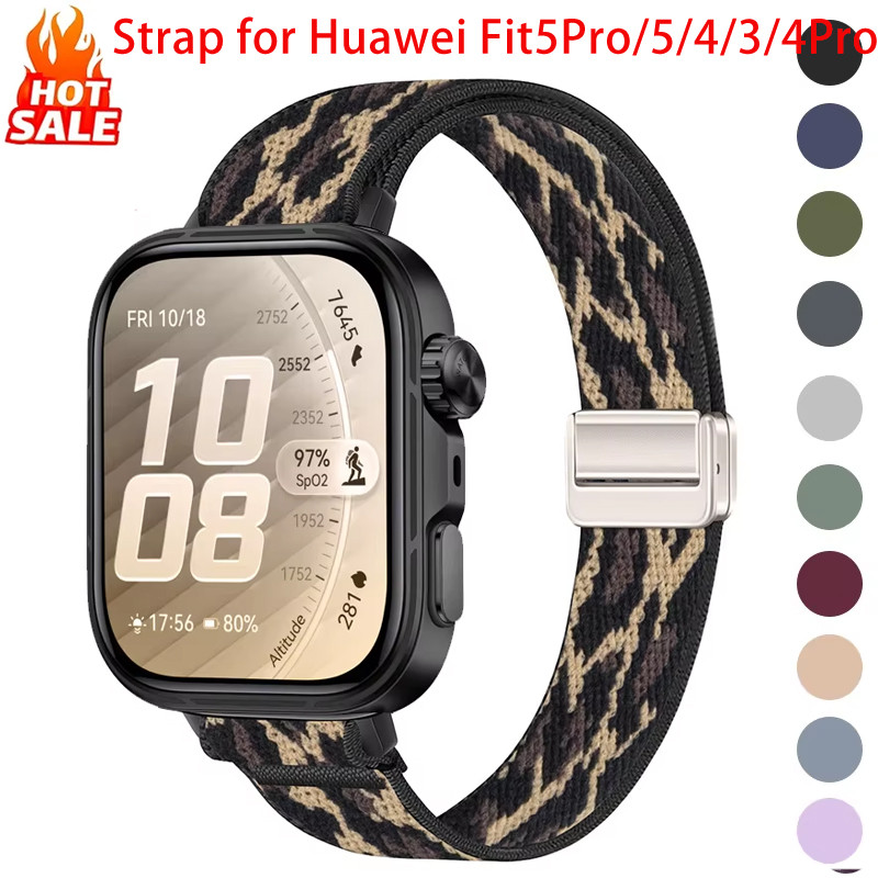 Pulseira De Nylon Com Fivela Magnética Estreita (Sem Relógio) Compatível Huawei Watch Fit 5 Pro/4/3 Strap Band
