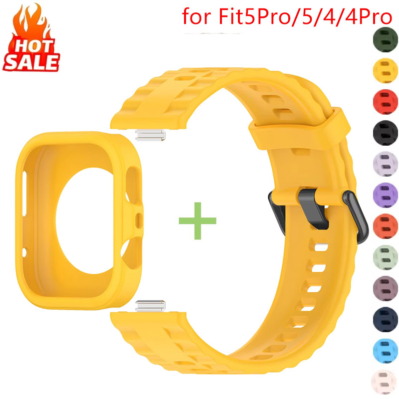 Pulseira De Silicone Macio + Capa Compatível Com Huawei Watch Fit 5 Pro/Fit5/4 Strap Sport Band Oca Sem Filme