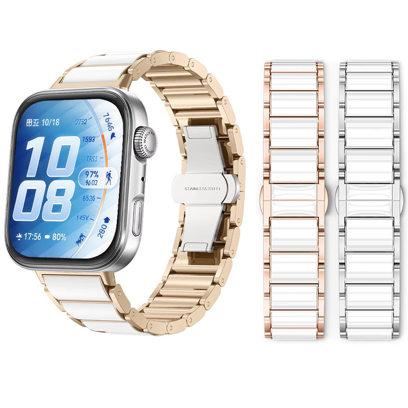 Pulseira De Metal Para Huawei Watch Fit 5 5 Pro/4 4 3 Stainlss Steel Band Substituição Acessórios De Cinto Smartwatch