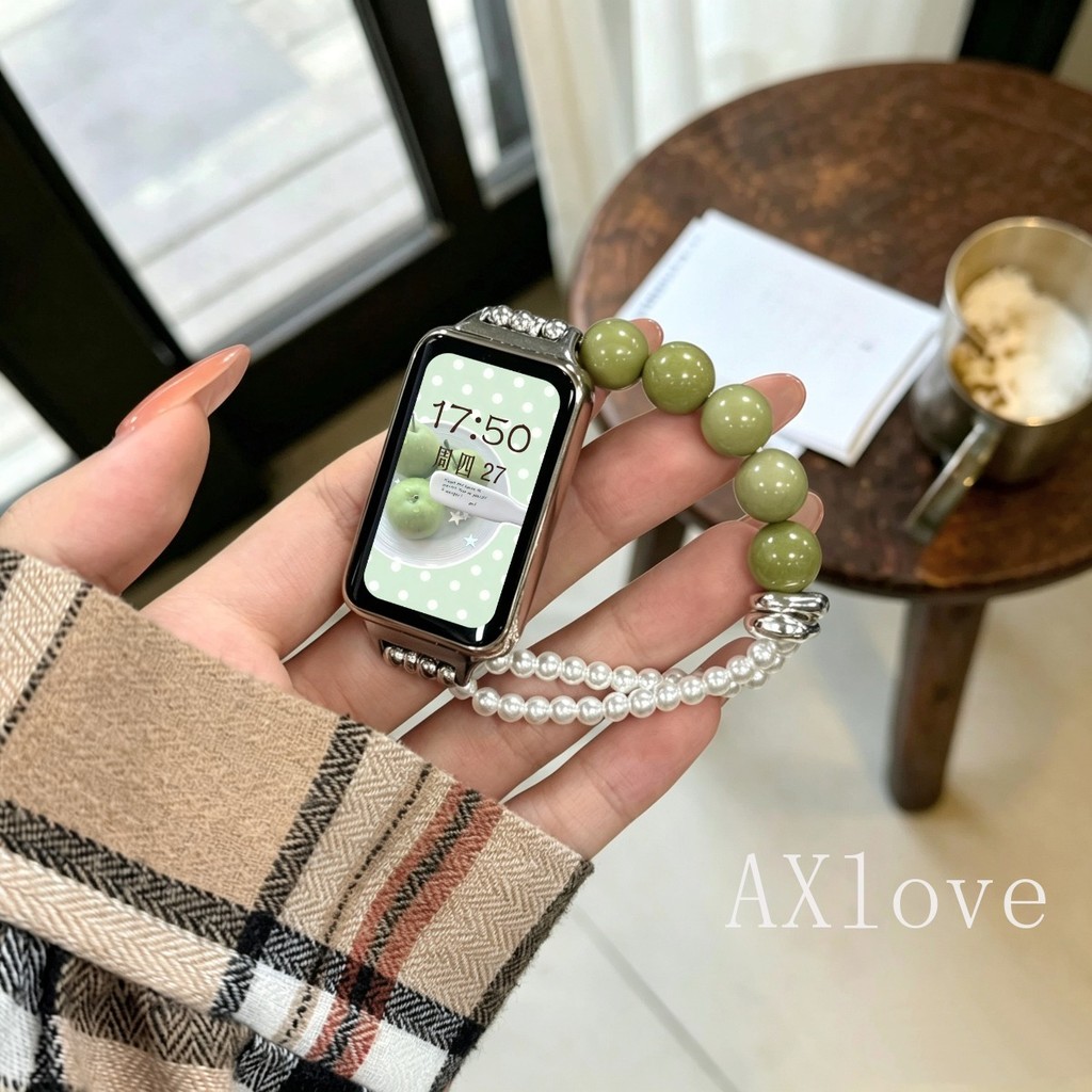 Pulseira De Contas Coloridas De Abacate Para Huawei Honor Band 11 Pro 10 9 8 Pérola Fit 3 4 5 5pro 2