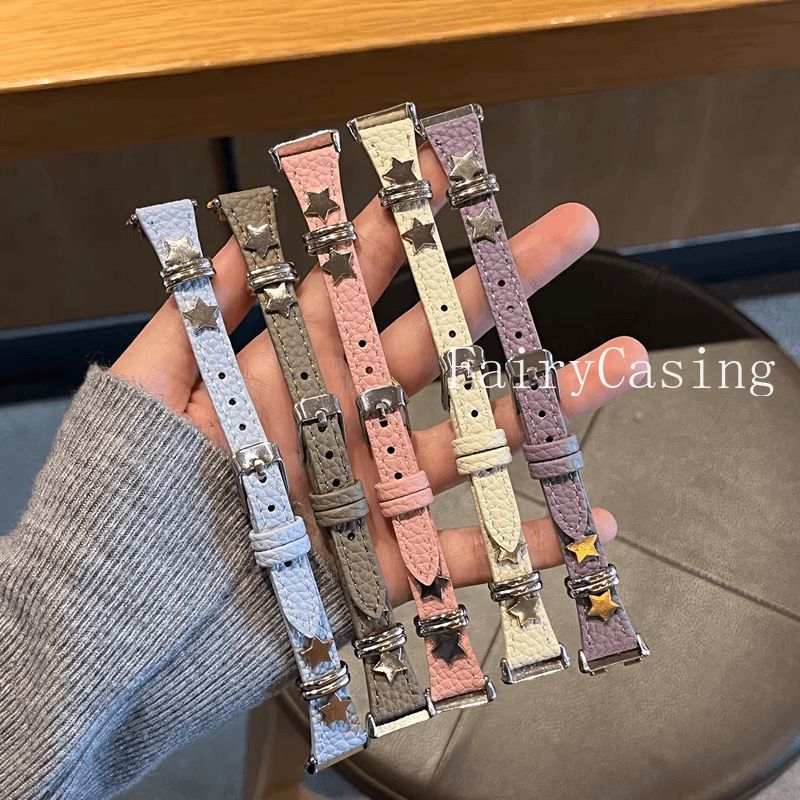 Pulseira De Couro Com Rebite Estrela De Cinco Pontas Para Huawei Honor Band 11 11Pro 10 9 8 Relógio Fit 3 4 5 Pro