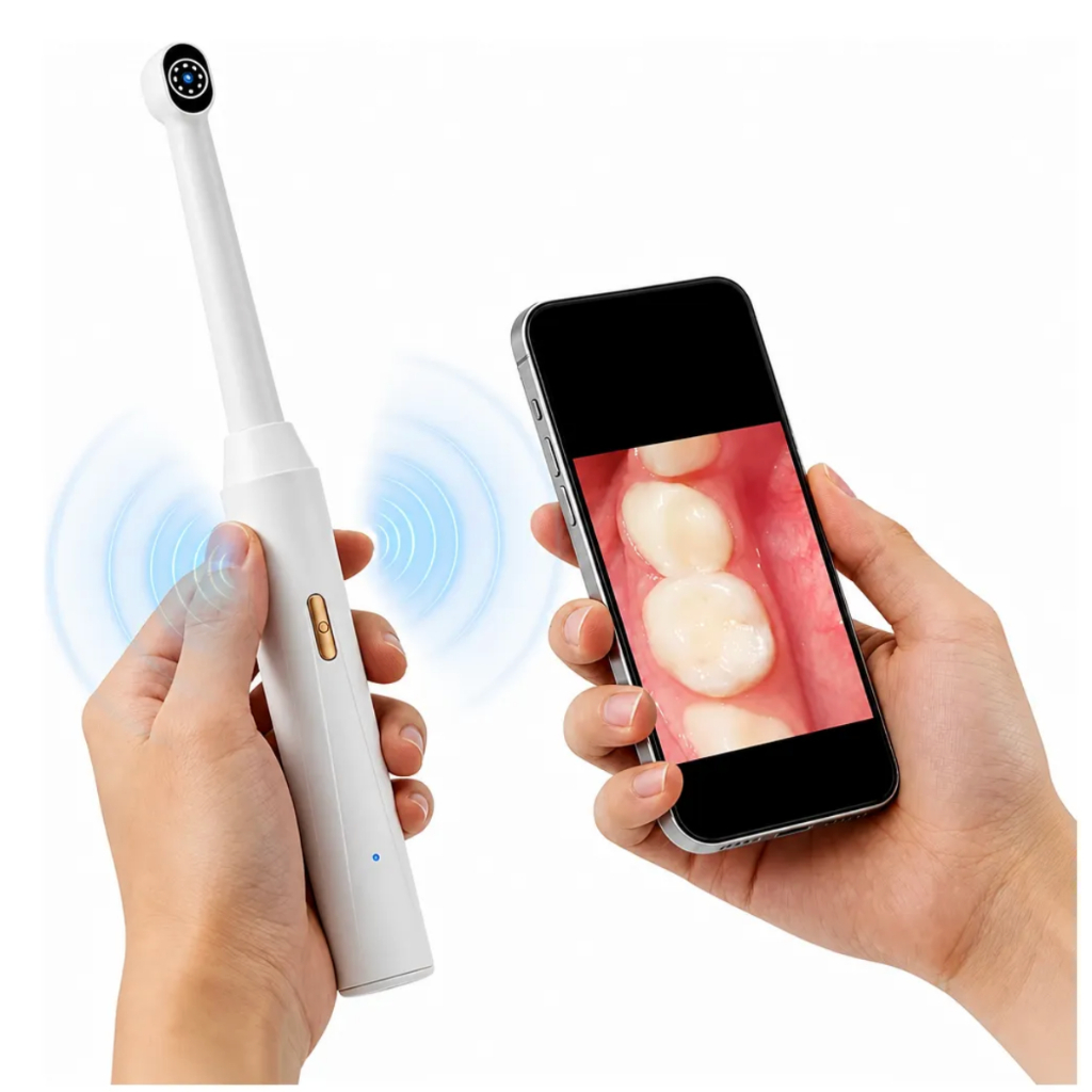 Câmera Intraoral Odontológica Full HD 1080p WiFi Wireless com Luz de LED e Dental para Dentista