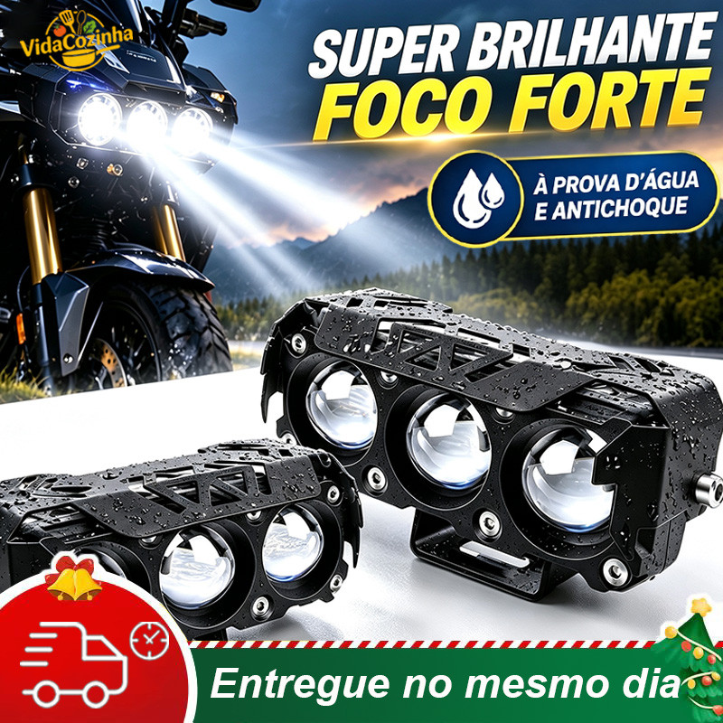Universal da motocicleta LED Spotlight Dual Color Hi/Low Beam Fog Lâmpada 18000 Lumes