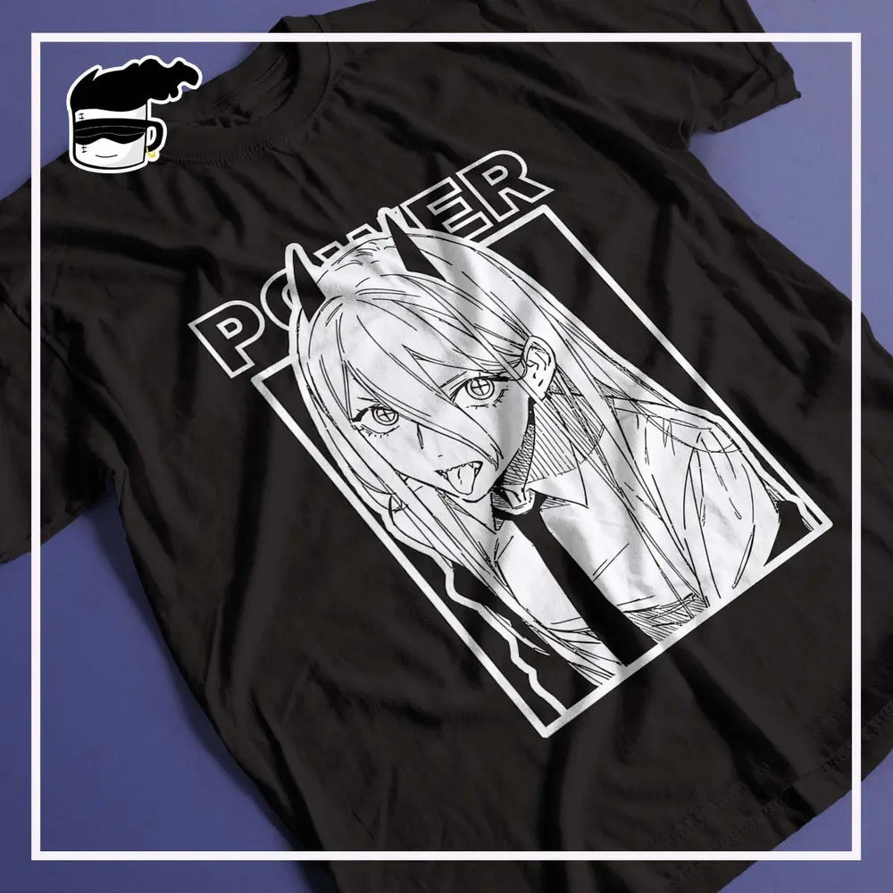 Camiseta Camisa Chainsaw Man Power Anime Harakuju Vintage Cute StreetWear ENVIO IMEDIATO