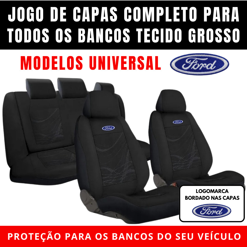 Jogo Capa Banco Ford EcoSport, Festa, Fusion Tecido Grosso Impermeável