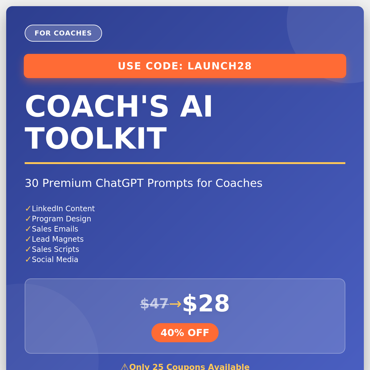 Coach's AI Toolkit - 30 Premium ChatGPT Prompts for Coaches