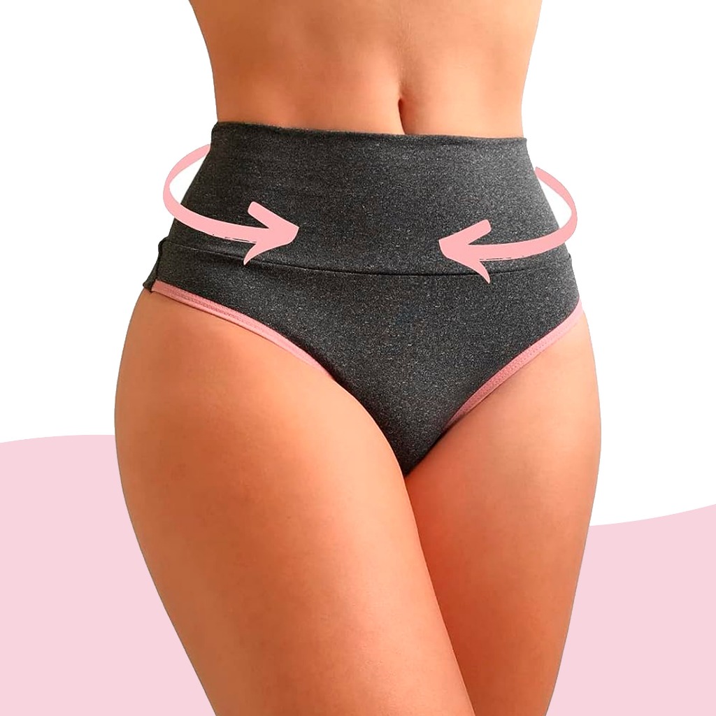 Kit 6 Calcinhas Fitness Modeladoras com Cós Alto e Fio Dental Duplo - VIÉRE