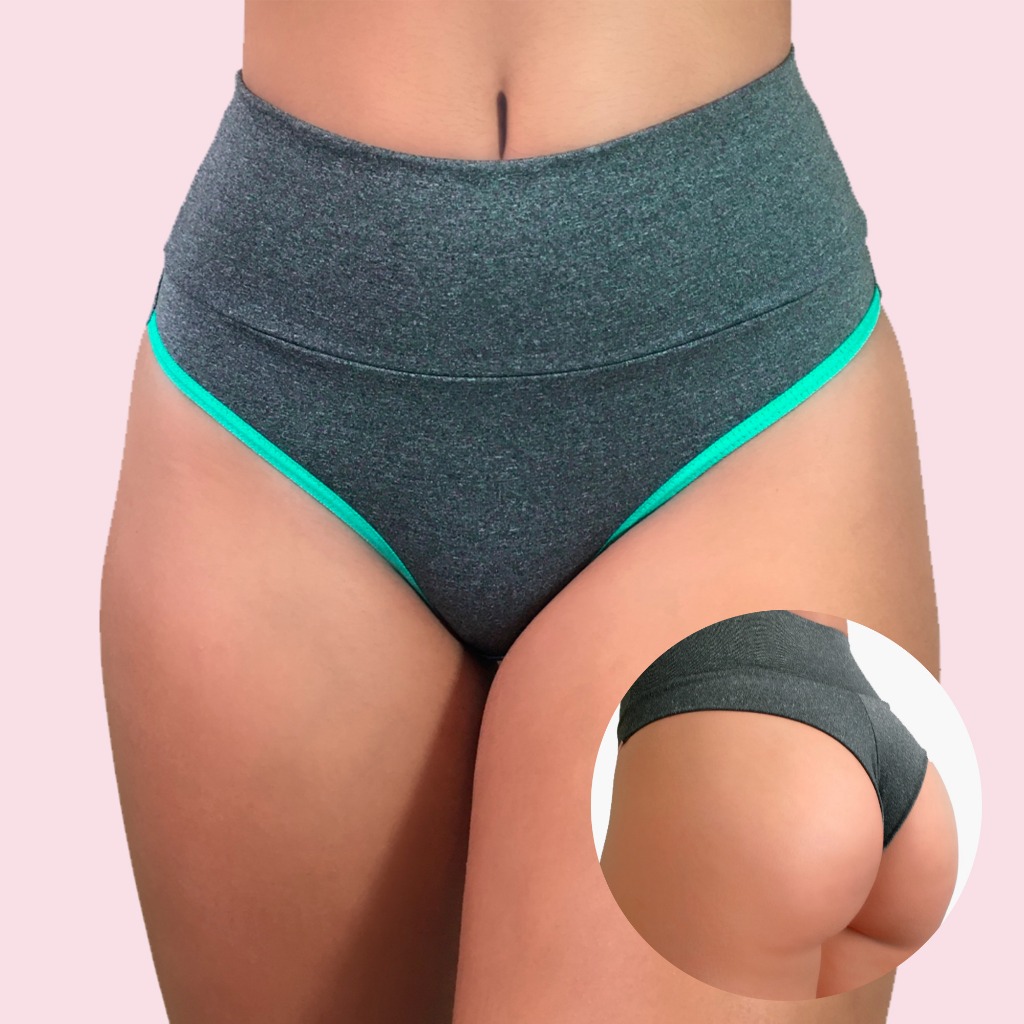 Kit 12 Calcinhas Fitness Modeladoras com Cós Alto e Fio Dental Duplo - VIÉRE