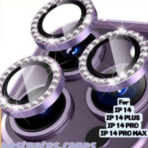 Pelicula Metal diamante de Camera proteção Lente Compativel para IPhone 14 14 PLUS 14 PRO 14 PRO MAX