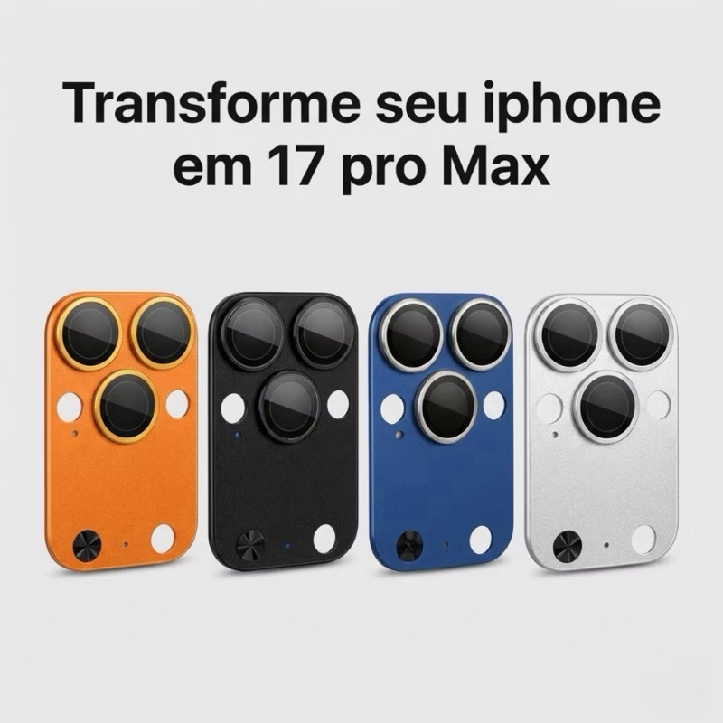 Película de Câmera Blindada 9H em Alumínio transforme seu celular no iphone 17 pro max Proteção Total para iPhone