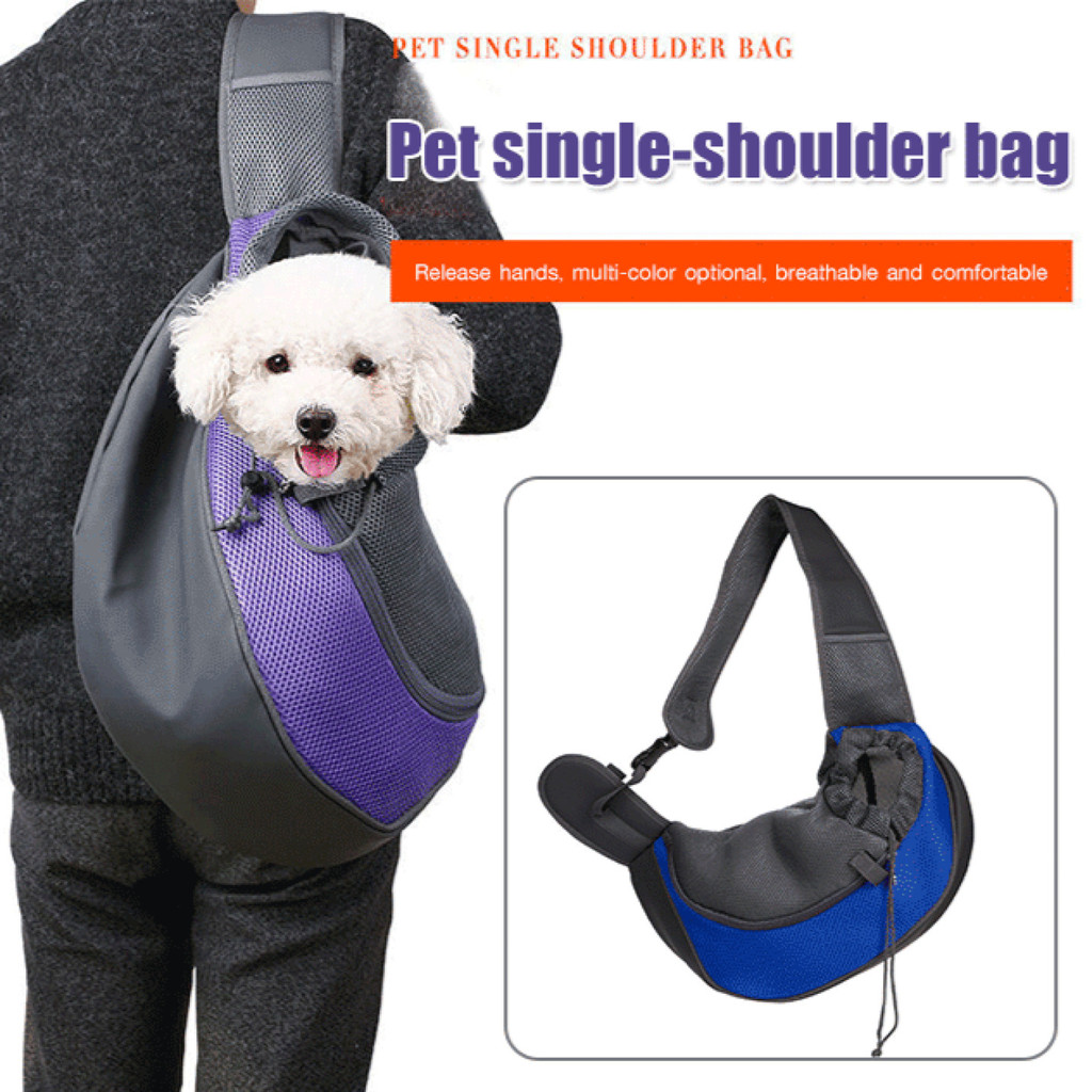 [Conforto para Seu Pet] Pet Bag Crossbody Shoulder Bag Breathable Mesh Cat Dog Travel Portable Pet Supplies Bolsa para A