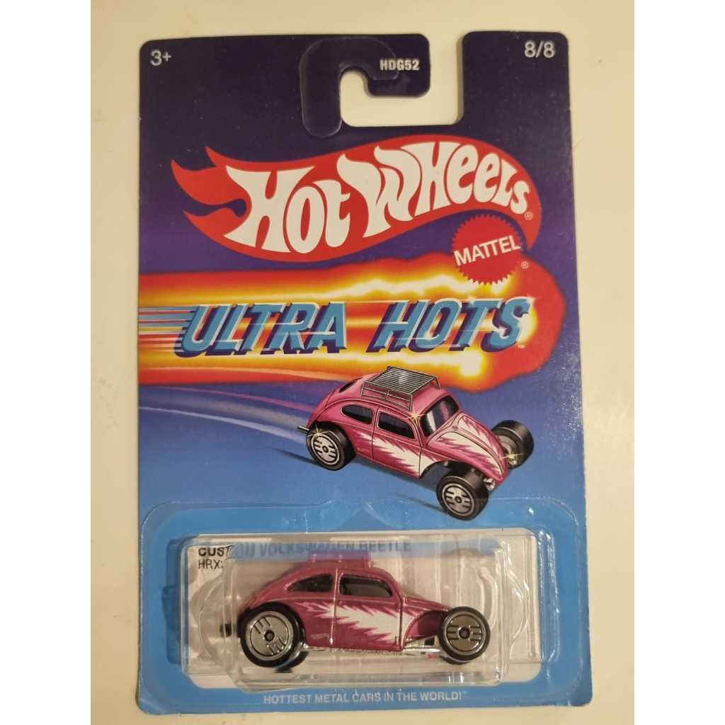 Hot Wheels Volkswagen Beetle Custom   - Rosa - Lacrado - Europeu VW - Ultra hots - Fusca Nacional