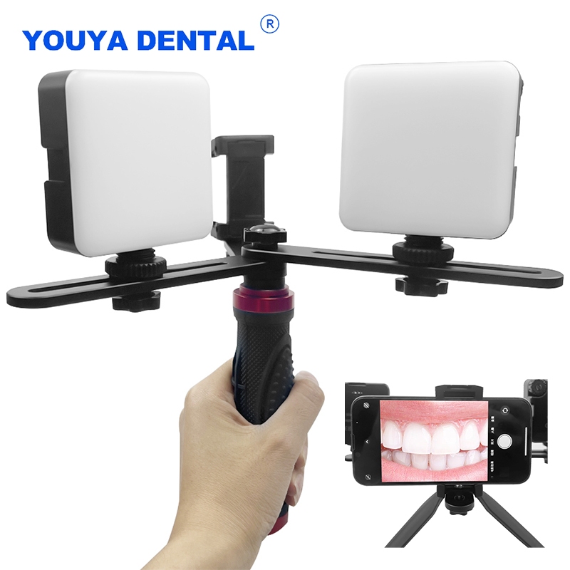 Luz De Preenchimento Dental Portátil Com Tripé De Braçadeira De Telefone Câmera Ajustável