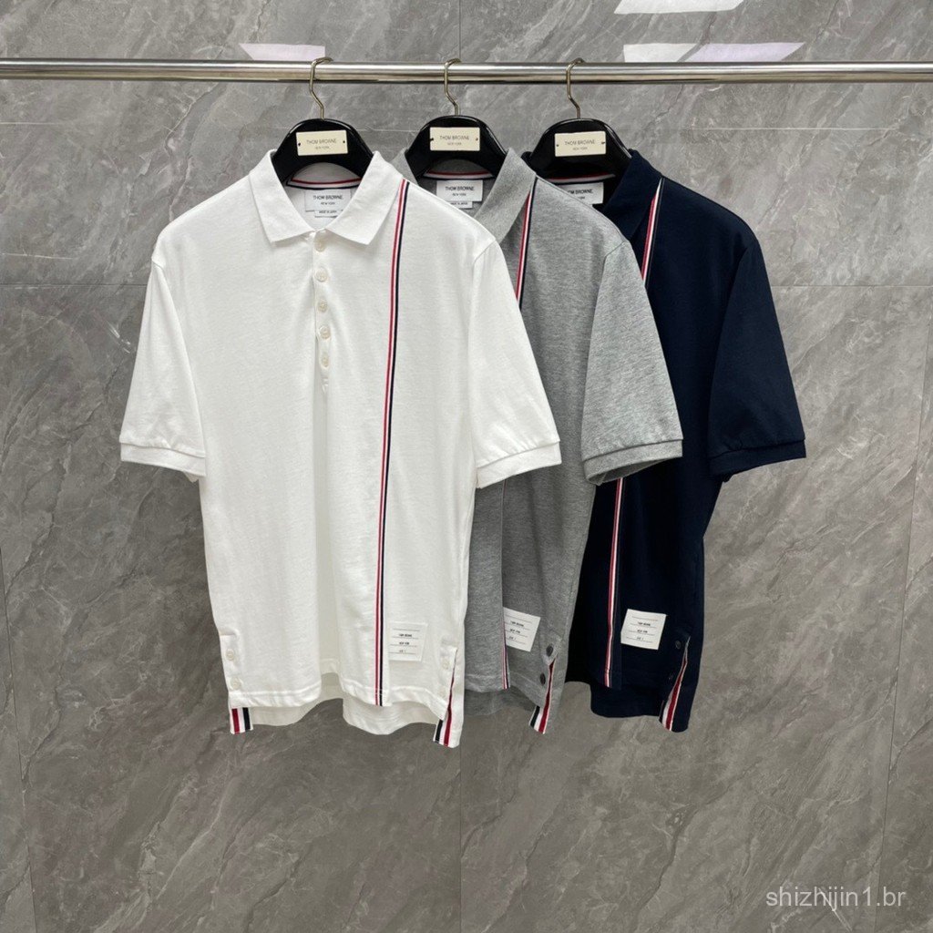 JP4P Summer new style with a turn-down collar polo Short-sleeved shirt with chest webbing T Loose-fitting short-sleeve c