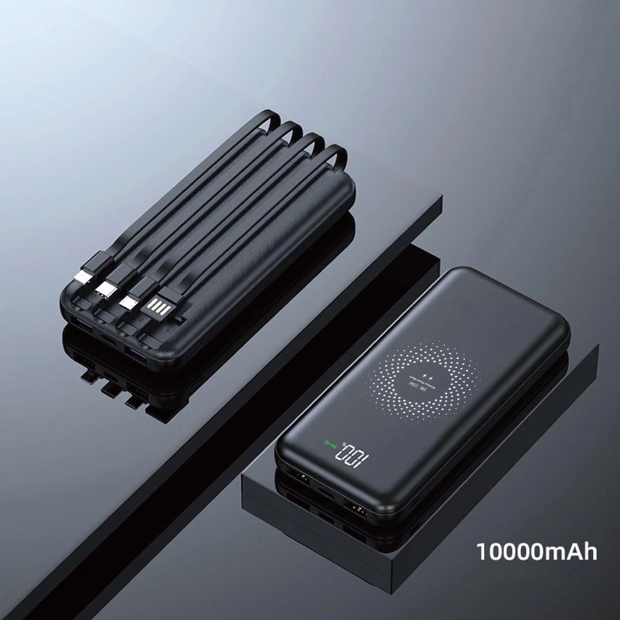 Carregador Bateria Power Bank Com 4 Cabo 10000mah Agold BTE-17 Portatil