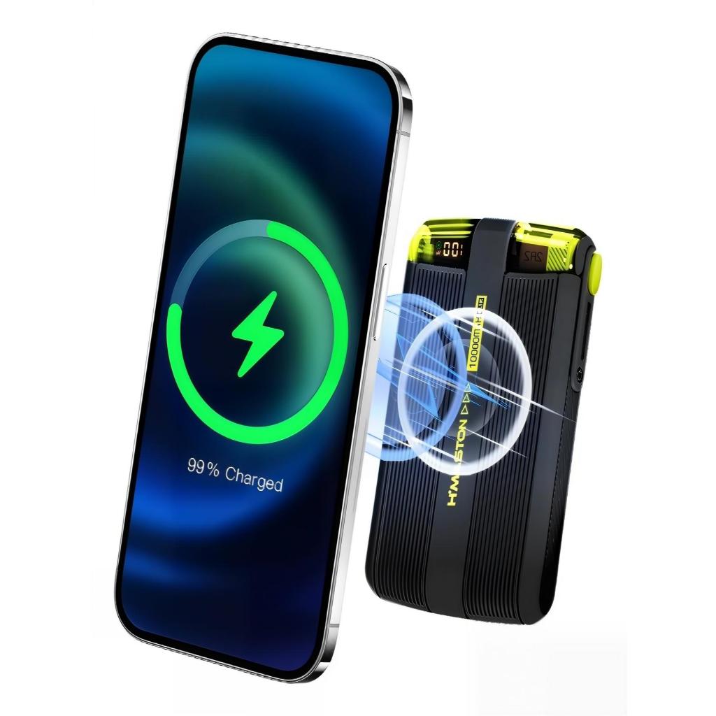 H'maston YD60 Power Bank CARREGAMENTO INDUTNO 15W BATERIA PORTÁTIL POR INDUÇÃO RÁPIDO 10000mAh