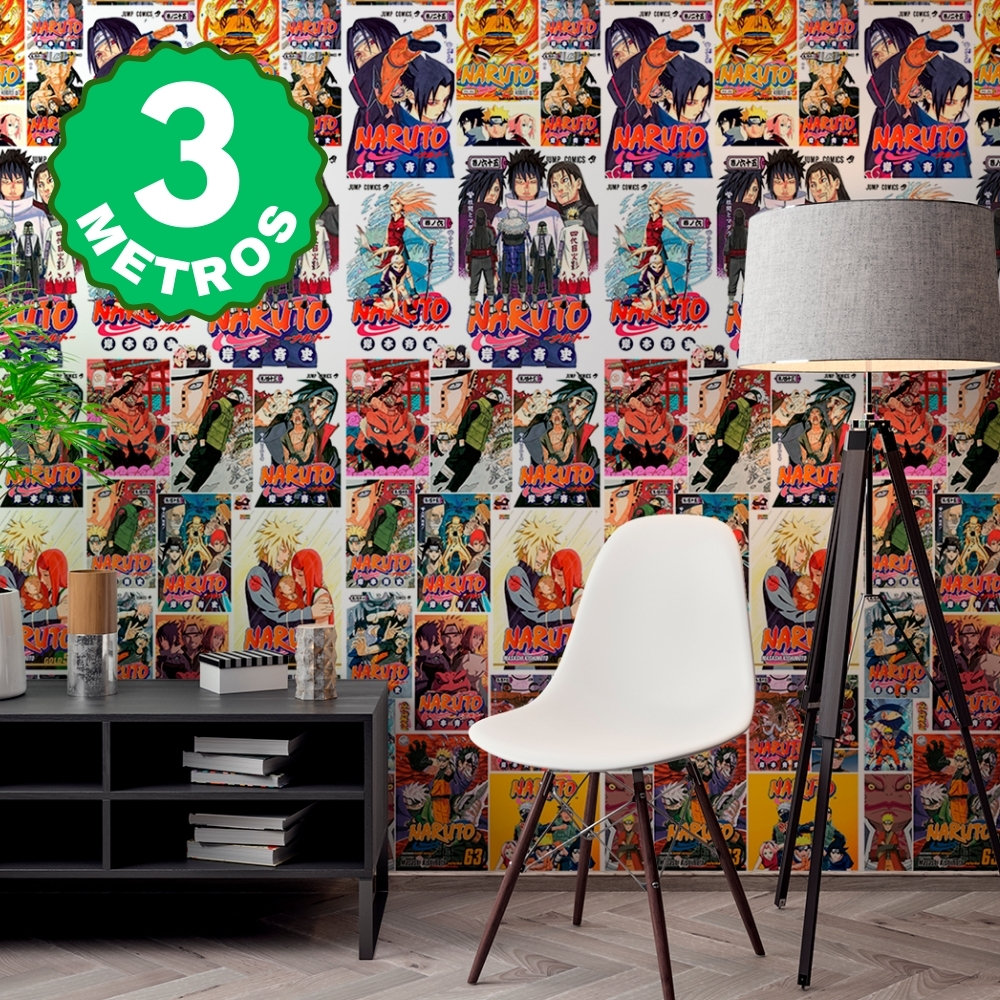 Papel de Parede Adesivo Naruto Capa de HQ Coloridos Quadrinhos Lavável Para Sala e Quarto - Pro Decor