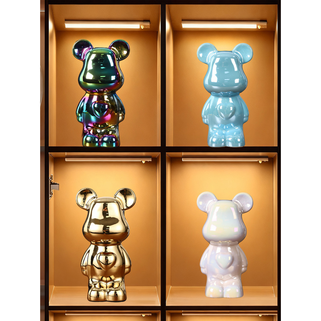 Luz de luxo tempestade urso violento galvanoplastia ornamentos cerâmica High-End entrada TV gabinete decoração Desktop