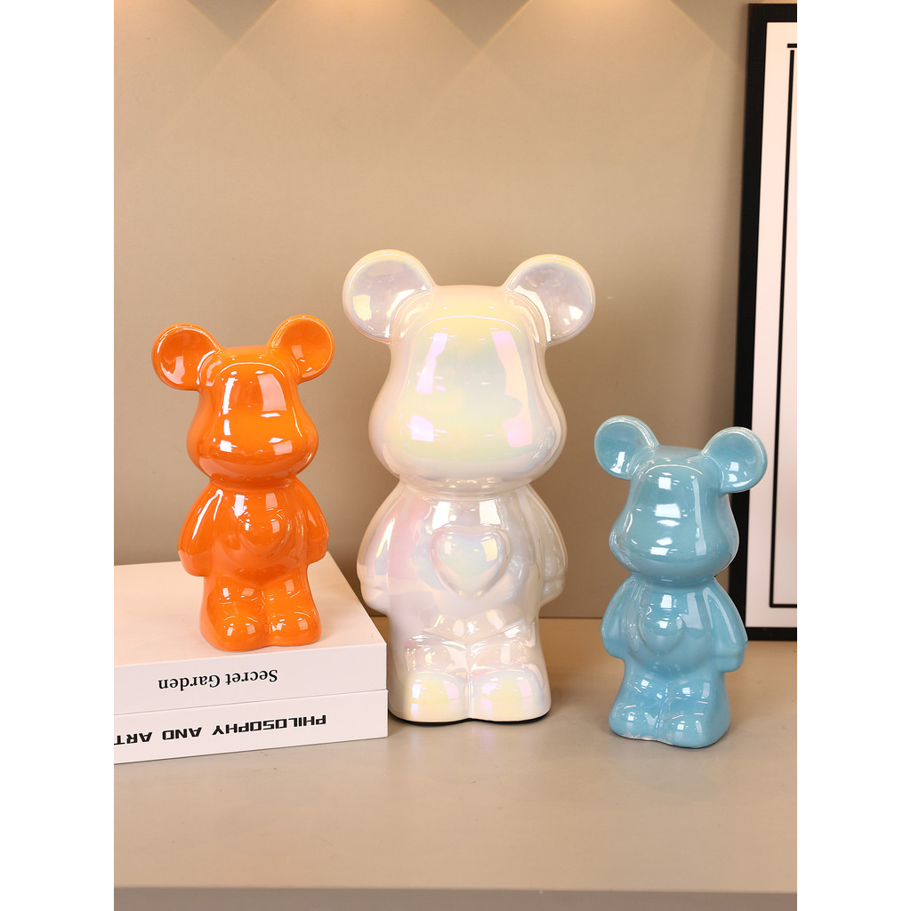 Novo cerâmica urso violento fluido urso ornamentos casa armário de exibição High-End sala estar urso boneca cofrinho