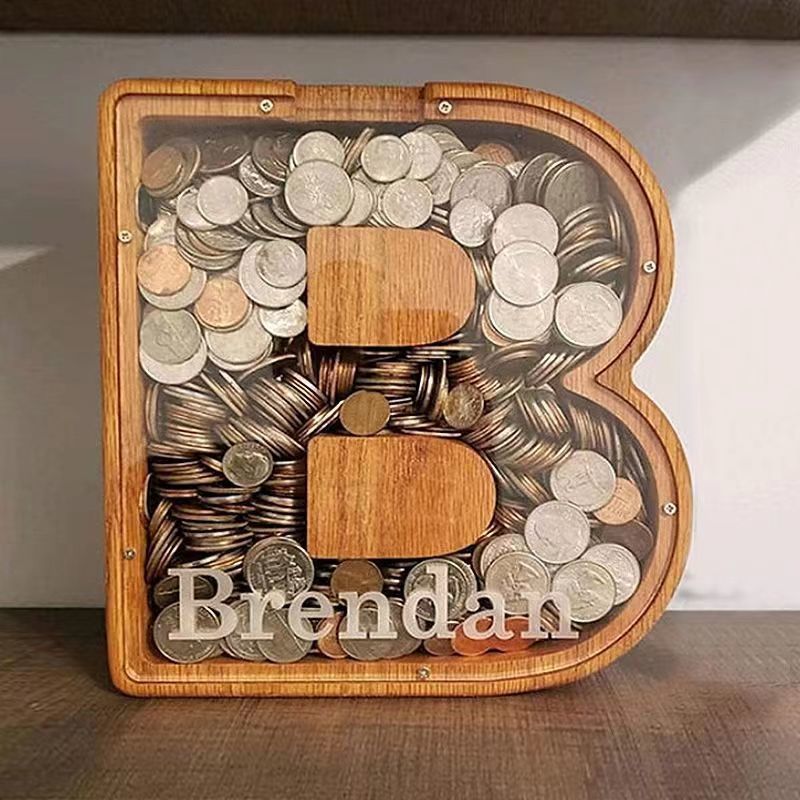 Cofrinho De Letras Em Inglês De Madeira Ins High Color Value bhy05658688 . Meu20260926
