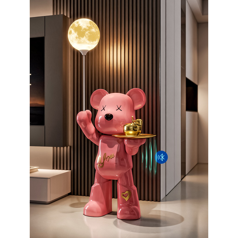 Influenciador urso violento sala de estar decoração de piso em grande escala decorações de armário de TV high-End atmosf