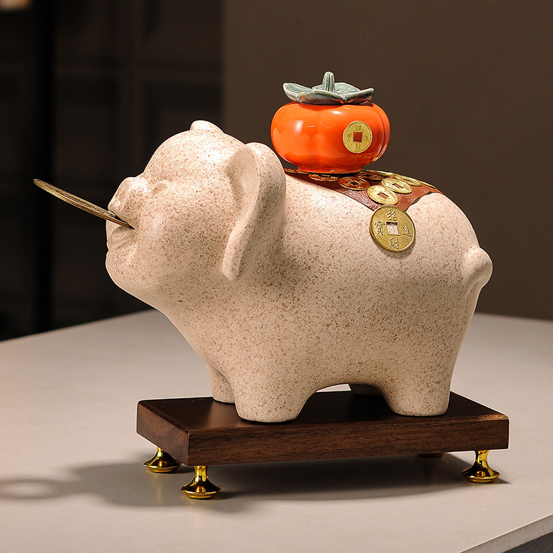 Tudo boa fortuna porco da sorte cerâmica porco decoração sala de estar mascote High-End abertura Housewarming novo prese